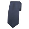 ALARA Mens Navy Blue Silk Tie Solid Satin Designer Slim