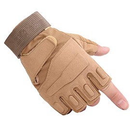 U-NEST Tactical Gloves, Half Finger, Airsoft Gloves, Military Fingerless Gloves, Airsoft Game Equipment, For Bicycles, Motorcycles, Outdoors (Turn + Half Finger, L)