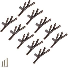 ESreake Branch Knobs Vintage Tree Twig Branch Cabinet Knobs Pull Handles,Zinc Alloy Drawer Single Hole Handle for Farmhouse Cabin Mountain House Kitchen Cupboard (10 Pack, Single Hole, Bronze)