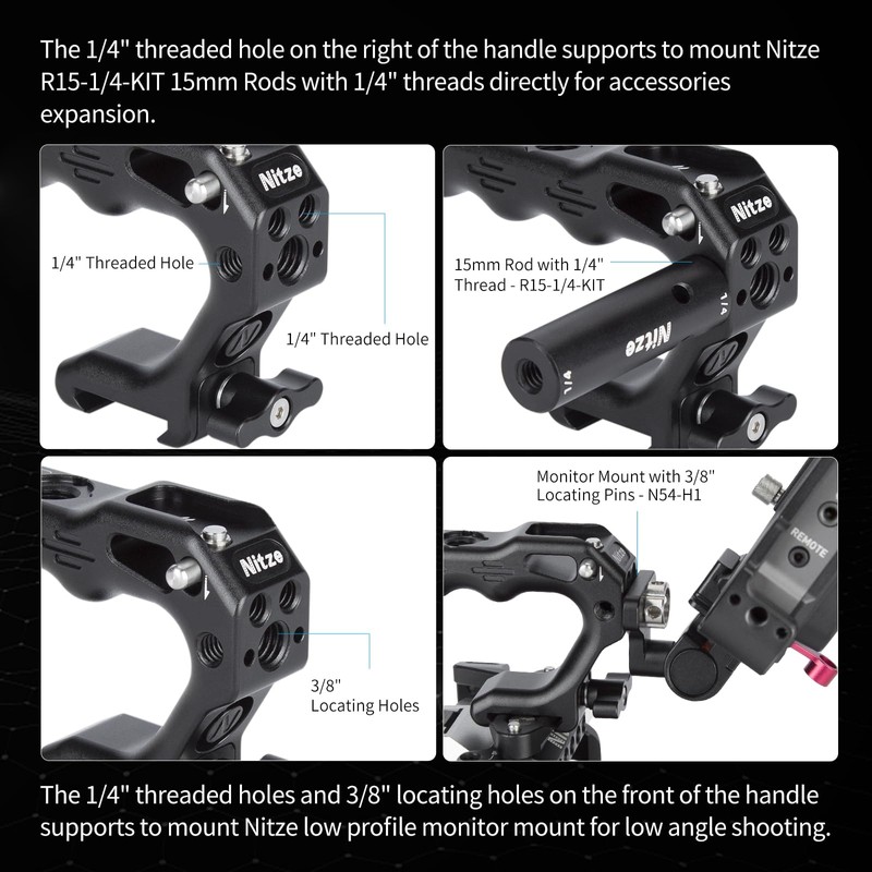 Nitze Top Handle with NATO Clamp, Built-in Anti-off Cold Shoe