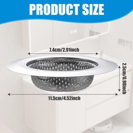 2 Pcs Kitchen Sink Strainer Plug - Standard Strainer Drain Protector Hair - Sink Food Catcher Stainless Steel Stopper And Strainer - Standard Strainer Drain Protector For Bathroom/Kitchen