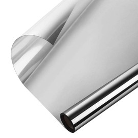 WochiTV Window Tint for Home, One Way Privacy Window Film, Glass Mirror Tint Non Adhesive Static Cling UV Blocking Heat Control Reflective Solar Vinyl Film (Silver 23.6 in x 6.56 Ft)