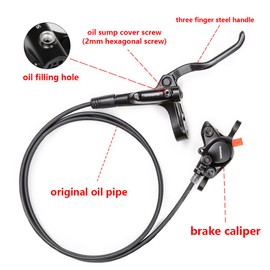 Cyclon ShimanoOEM MT200 MTB Hydraulic Disc Brakes Set, Left Front 800mm Right Rear 1400mm Aluminum Alloy Hydraulic Bike Brakes, Dual Disc Piston Fit 160mm Rotors Hydrauli Brakes