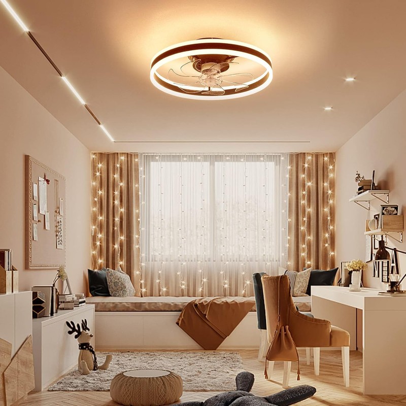 BIXIBIN 52" Modern Ceiling Fan with Light, Remote Control, 3-Speed