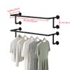 WTPLWD Industrial Pipe Clothes Racks 2 Pack, Black Pipe Wall