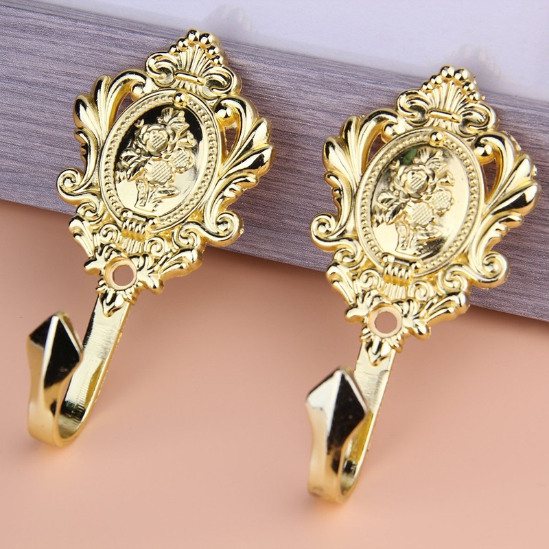 Winomo Pair of Coat Hooks, Curtain Holdbacks, Multi-Purpose Hooks, Vintage