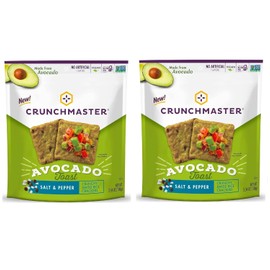 YCNO KOMBOFAN Crunch master Avocado Toast, Salt & Pepper, Crunchy Baked Rice Crackers (Pack of 2)- 3.54oz each
