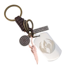 MYAROMA FINDINGS 1pc Solo Level Guild Badge Stainless steel Keychain, Steel4