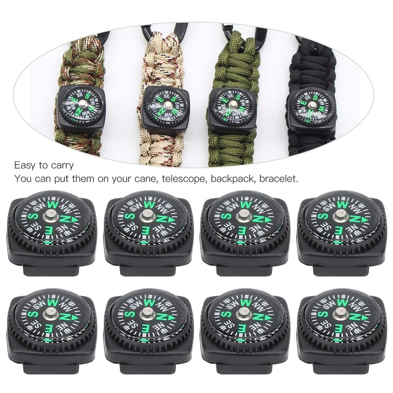 25PCS Button Compass Survival, Watch Band Compass, Mini Compass, Watch