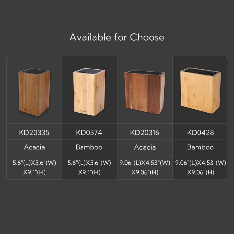 Deluxe Universal Knife Block with Slots for Scissors and Sharpening