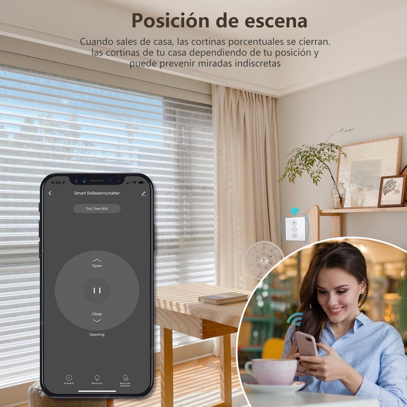 HEUXGIR 86 x 86 mm, 2 pieces WiFi roller shutter