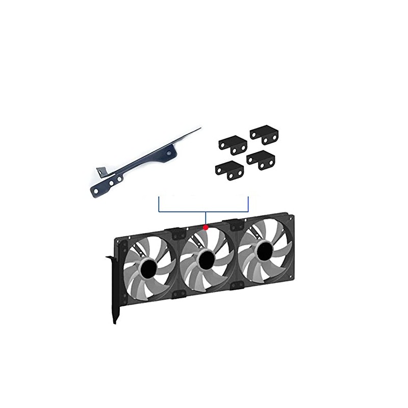 3 Fan Mounts PCI Slot Bracket 20 Screws 4 Ports