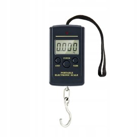 LTC - LWG111 Digital Suitcase Scales with Hooks - Mini Scales 30-40 kg - for Suitcases, Fishing - with Tare Function, LCD Display - Pocket Scales Small 85 mm x 48 mm x 20 mm