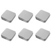 6PCS Square Metal Empty Tins,Metal Empty Hinged Tins Containers For