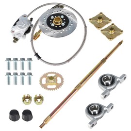 waltyotur 32 Go Kart Rear Axle Assembly Kit Shaft Hub Chain Brake Master Cylinder Replacement for 32 Inch Go Kart ATV Quad Drift Trikes