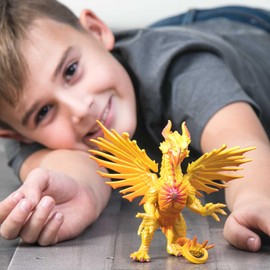 Safari Ltd. Sun Dragon Figurine - Hand-Painted, Mystical 6" Model Figure - Fantasy Toy for Boys, Girls & Kids Ages 4+