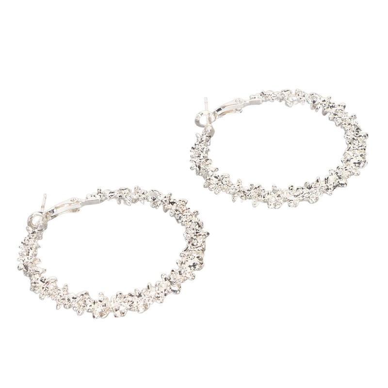 5 Pair Silver Hoop Earrings Retro Simple Lightweight Zinc Alloy
