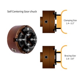 SIIIXS 4 Inch Wood Lathe Chuck Set 1" x 8TPI Thread & 3/4"x16TPI Adapter, Self-Centering 4 Jaw Wood Turning Chuck