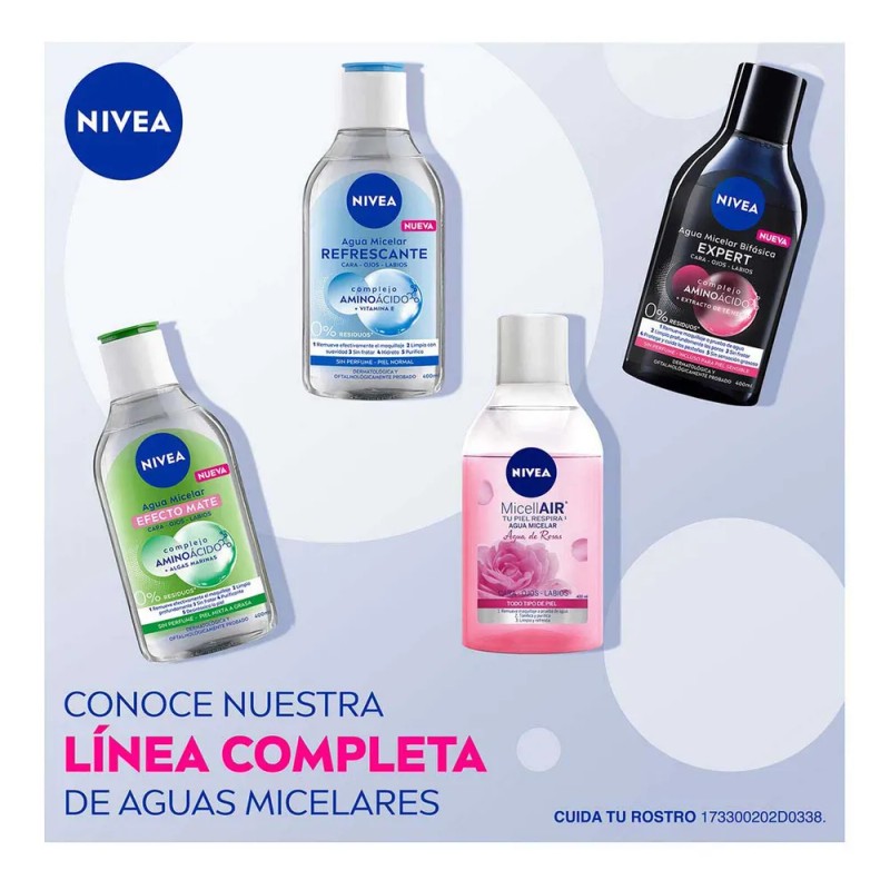 Agua Micelar Nivea Piel Normal Complejo Aminoácido 400 Ml