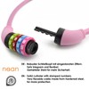 Nean children's-bicycle-cable-lock, number code combination lock in colourful design, 10