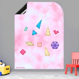 Magnetic Tile Wall Decal, Magnetic Multifunctional Pastel Pink Wall Decal, Self Adhesive Whiteboard Board Magnetic Wall Board Sticker, Magnetic Tile Accessory