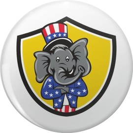 Proud Republican Elephant Lapel Bin Brooch Badge Pin 0.75"