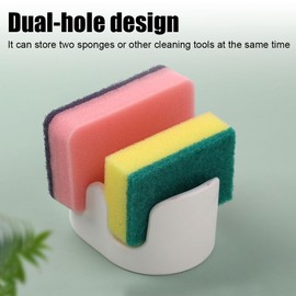 MiOYOOW Spülschwammhalter, Spülschwamm Organizer, 2 Schlitze, Kieselgur Schwammständer, Schnelltrocknendes Seifentrocknergestell für die Aufbewahrung von Küchen- und Badezimmerspülen