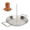 Vertical Skewer Screw Grill Pan Stainless Steel Removable Brazilian Vertical
