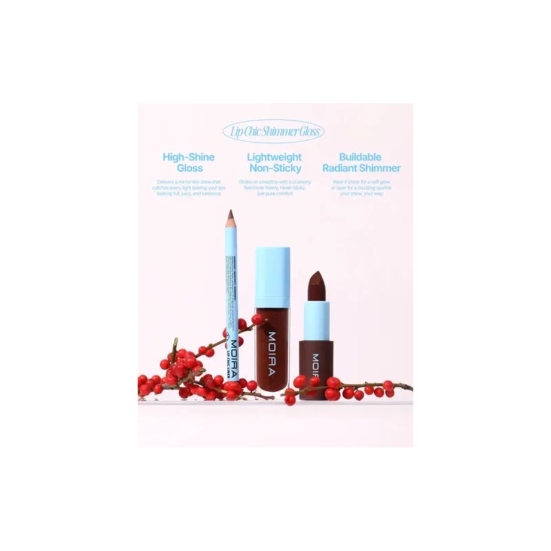 Brillo Labial Lip Chic Shimmer Gloss Moira Cosmetics Ligero
