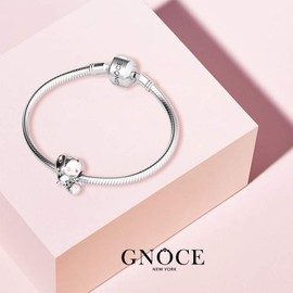 GNOCE Ladybug Charm 925 Sterling Silver Be Thankful Dangle Charm Cute Ladybug Bead For Bracelet/Necklace Women Animal Lovers Gift