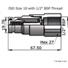 Hydraulic Quick Release Coupling - Male Flat Face 1/2" BSP-