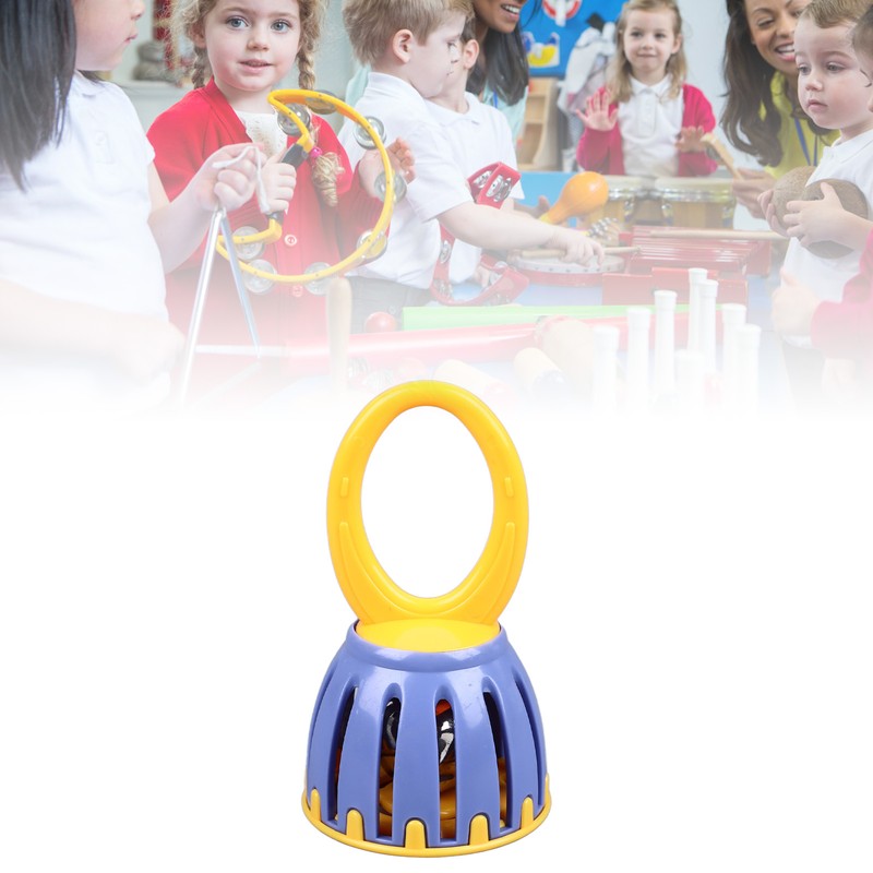 Handled Cage Bell Babies Rattle Orff Plastic Kids Music Percussion