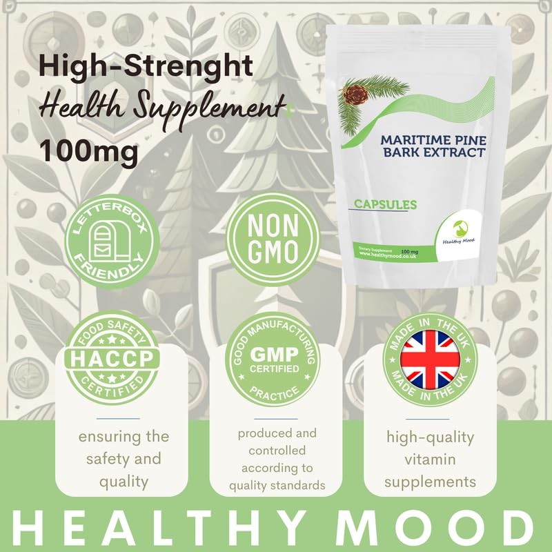 Maritime Pine Bark 100mg Veg Capsules – Antioxidant Supplement for