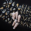 Jremg French Nail Art Stickers 3D Self-Adhesive Gold Glitter Design