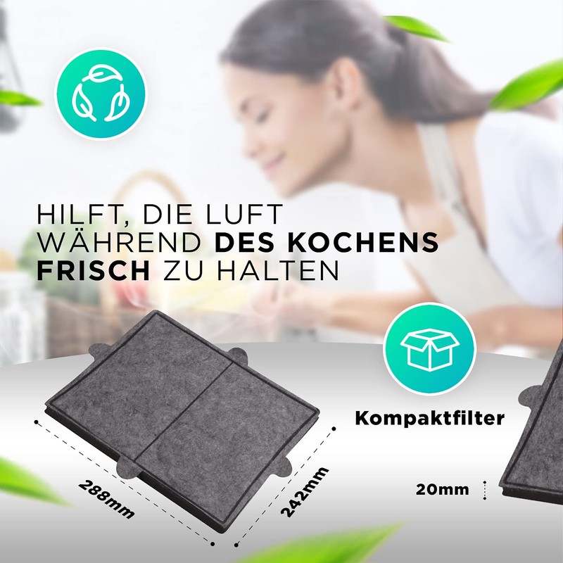 VIOKS Activated Carbon Filter Cooker Hood 288 x 242 mm