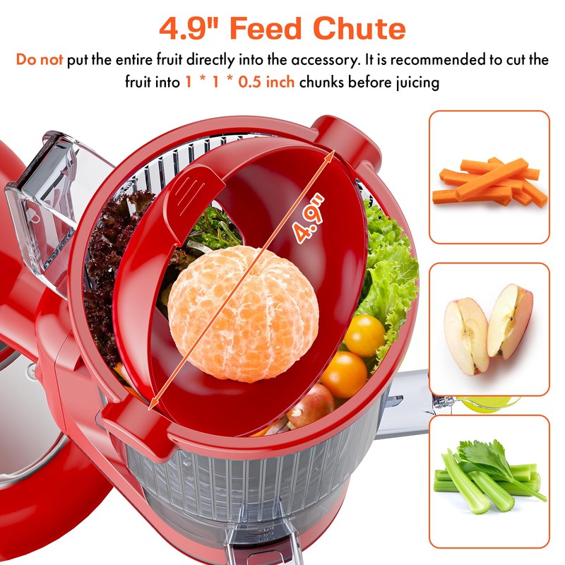 Juicer Attachment for KitchenAid, Cold Press Slow Juicer with 4.9"