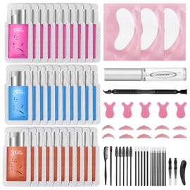 Lomansa Eyelash Lifting Set, Brow Lamination Kit, 2 in 1 Eyebrows and Eyelash Perming Tools, Upgraded 30 Pieces Fast Lash Lifting, Semi-Permanent Curling Brows Suitable for DIY Salon