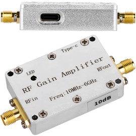 10M-6GHz RF Amplifier, Low Noise Amplifier LNA 10DB Gain High Flatness for FM Radio GPS Signal Booster with SMA Connector DC 5V Powered