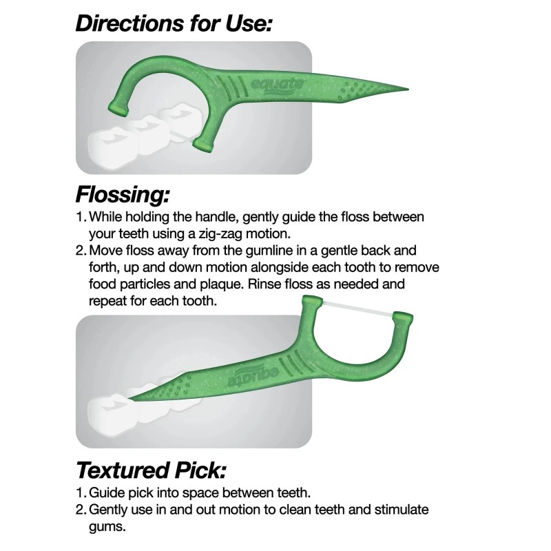 BURST Equate Mint Dental Floss Picks Mouthwash Burst Mint Soft