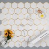 Diflart Peel and Stick Kitchen Backsplash Tiles Gold and White