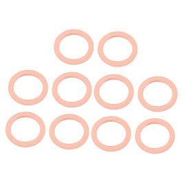 uxcell 10pcs 10mm x 14mm x 1mm Flat Ring Copper Crush Washer Sealing Gasket Fastener