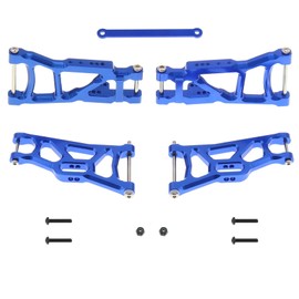 Treehobby Aluminum Front & Rear Suspension A-Arms Set and Tie Bar Compatible with 1/10 Traxxas Slash 2WD RC Car Upgrades Parts,Replace 2555 3631 2532(Blue)