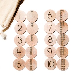 Wood Number Matching Educational Game 0-9 - Learning Materials - Montessori Reggio Homeschool Preschool Kindergarten Grade 1 - Tree Fort Toys