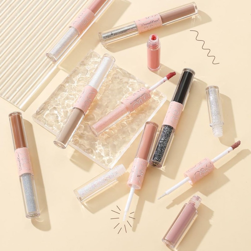 Double Ended Liquid Eyeshadow, 2-in-1, Brightening Eye Shadow Liquid Highlighter