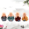 LHKJ 4Pcs Cute Little Monks Figurine Statue Decor Gift, Wealth