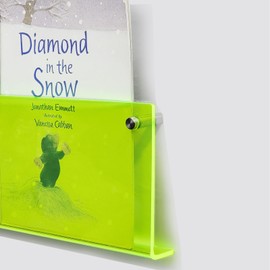 ROYALITA 2-Pack Acrylic Magazine Holder Brochure Holder, 24" Record Holder Magazine Rack, Fashion Hanging Bookshelf Literature Storage Rack for Waiting Room, Living Room, Office, Green 24 Inch