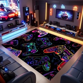 Funvalley Surperfect Gaming Rugs for Boys Bedroom Boys Game Room Rug Decor Accessories Non-Slip 3D Printed Cool Gaming Room Rug for Playroom Bedroom Living Room(32×47 Inch)