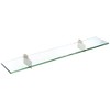 Spancraft Glass Raven Glass Shelf, Brushed Steel, 4.75 x 12