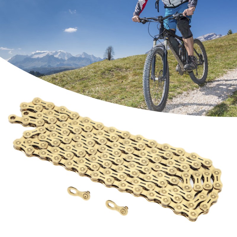 Gold 10 Speed Bike Chain Half Hollow Lightweight Bicycle Chain