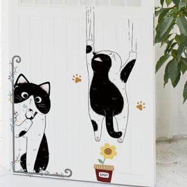 Fujitoya Wall Sticker Cat 3D Wall Decor Scandinavian Door Wallpaper Sticker Interior